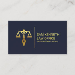 Goldene Gerechtigkeit - Pen Gold Stripe Anwalt Visitenkarte