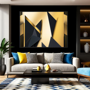 Goldene geschichtete Geometrie Leinwanddruck