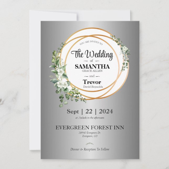 Goldene Gewerkschaft feiert Liebe & Engagement Einladung (Vorderseite)