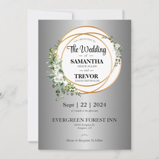 Goldene Gewerkschaft feiert Liebe & Engagement Einladung (Vorderseite)