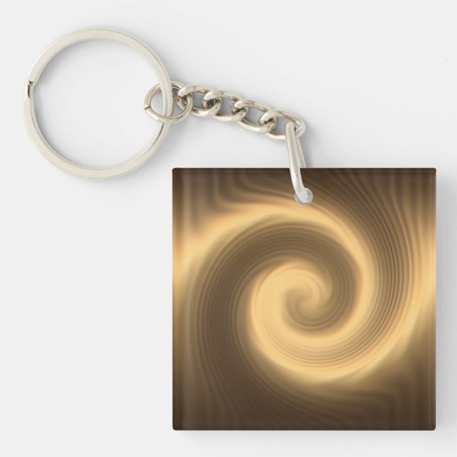 Goldene gewundene Beschaffenheit Schlüsselanhänger (Vorderseite)