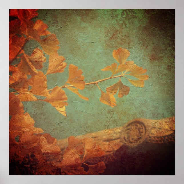 Goldene Gingko Poster (Vorne)