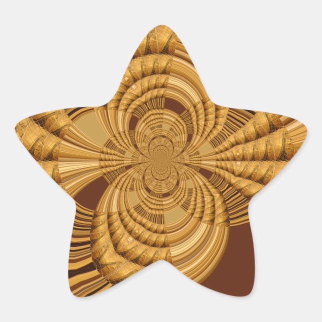 Goldene Giraffe Kunstdruckerei Stern-Aufkleber (Vorderseite)