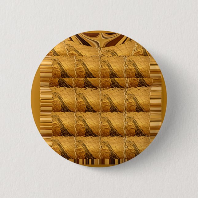 Goldene Giraffe Tiermotiv Kunst drucken Button (Vorderseite)
