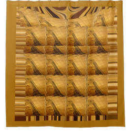 Goldene Giraffe Tiermotiv Kunst drucken Duschvorhang