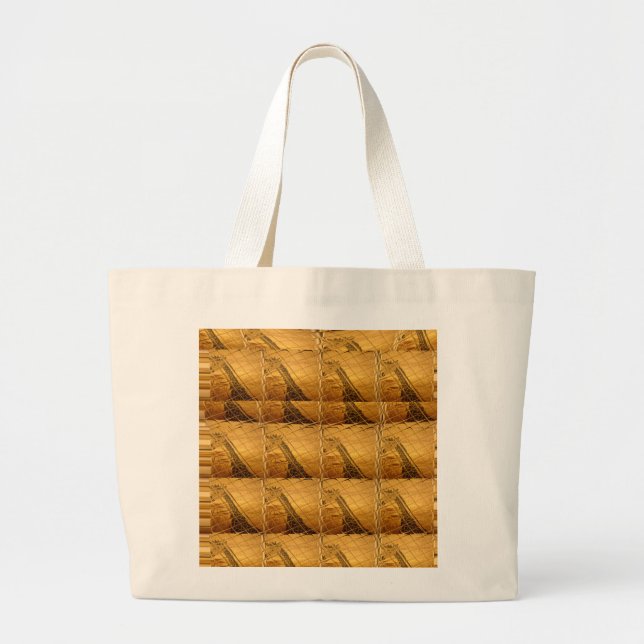 Goldene Giraffe Tiermotiv Kunst drucken Jumbo Stoffbeutel (Vorne)