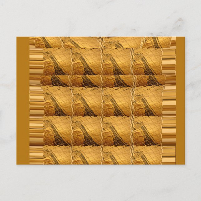 Goldene Giraffe Tiermotiv Kunst drucken Postkarte (Vorderseite)