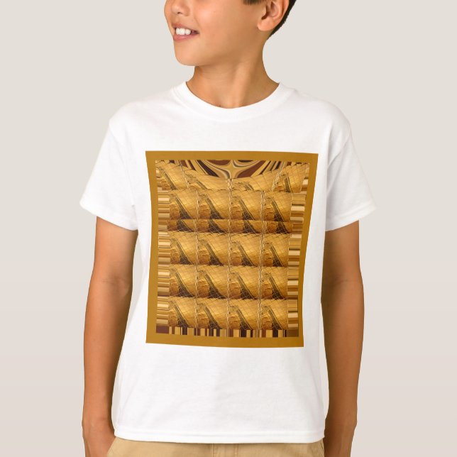 Goldene Giraffe Tiermotiv Kunst drucken T-Shirt (Vorderseite)