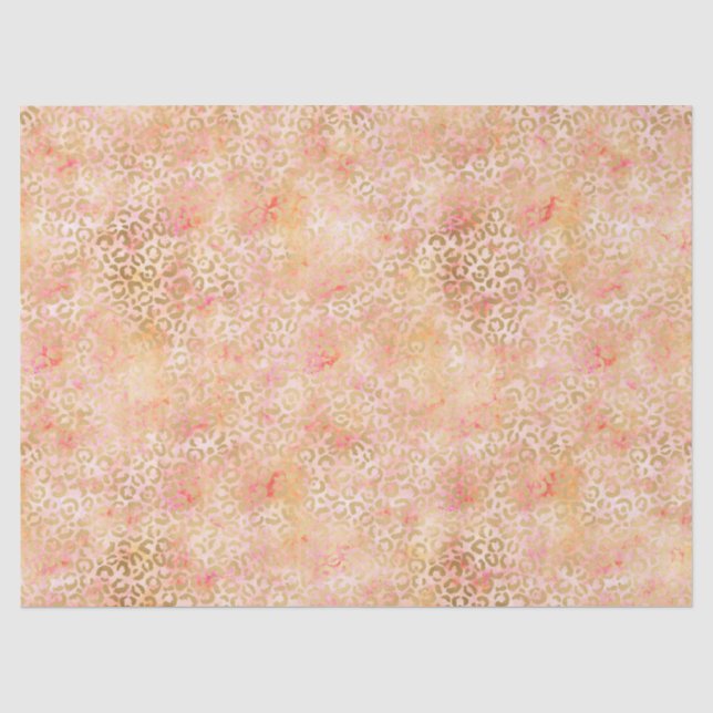Goldene Girl Pfirsich Rosa Leopardene Printwerbung Seidenpapier (Vorderseite)