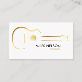 Goldene Gitarre Moderne Logo Illustration Musik Visitenkarte