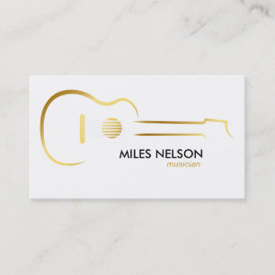 Goldene Gitarre Modernes Logo Illustration Musik Visitenkarte