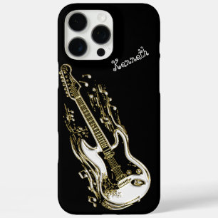 Goldene Gitarre spielt zeitlosen Rhythmus iPhone 16 Pro Max Hülle