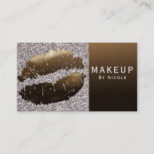 Goldene glänzende Lippen Lippenstift Make-up Glamo Visitenkarte