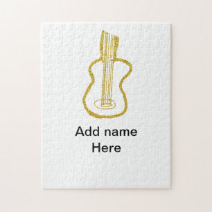 Goldene Glitter-Akustikgitarre Name hinzufügen Kri