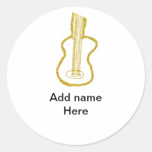 Goldene Glitter-Akustikgitarre Name hinzufügen Kri