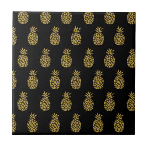 Goldene Glitter-Ananas Tropischer Früchte-Liebhabe Fliese