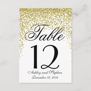 Goldene Glitter Konfetti Tischkarten Einladung