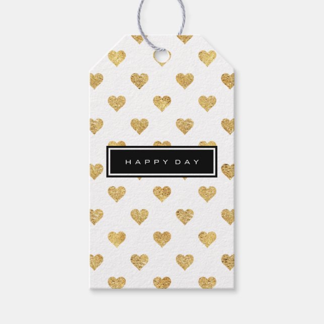Goldene Glitzer Geschenkanhänger (Vorderseite)