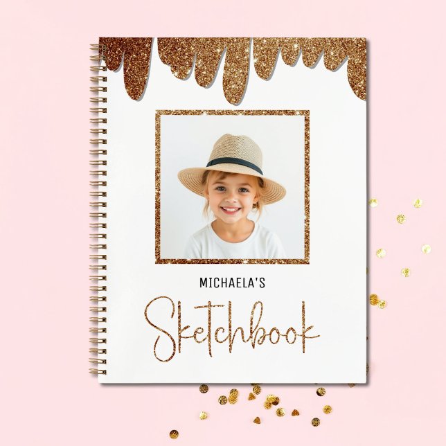 Goldene Glitzer-Kinder-Foto Notizbuch (Von Creator hochgeladen)