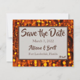 Goldene Glitzer-Leuchten Save the Date-Karte Save The Date