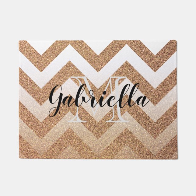 Goldene Glitzer-Sparren Fußmatte (Vorderseite)