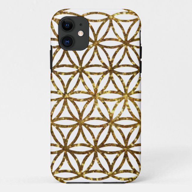 Goldene glitzernde Blume des Lebens Case-Mate iPhone Hülle (Rückseite)