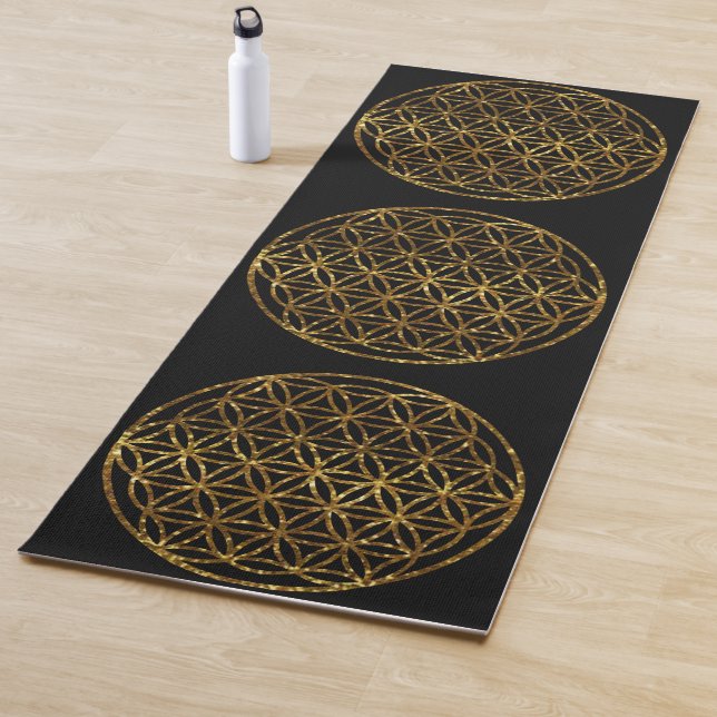 Goldene glitzernde Blume des Lebens Yogamatte (Beispiel)
