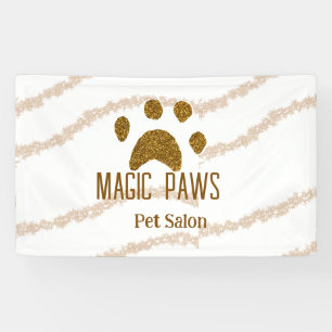 Goldene Glitzerpfoten-Tiersalon Name E-Mail-Websit Banner