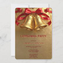 Goldene Glocken Weihnachtsfeier Einladung