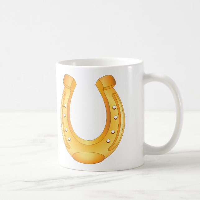 Goldene glückliche HufeisenTasse Kaffeetasse (Rechts)