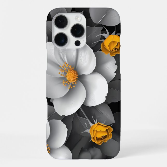 Goldene Glühblüten iPhone 16 Pro Max Hülle (Rückseite)
