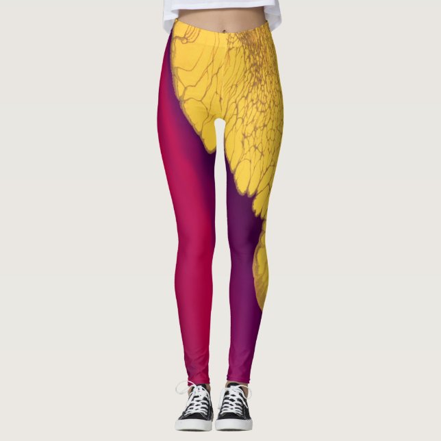 Goldene Glut Abstrakt Leggings (Vorderseite)