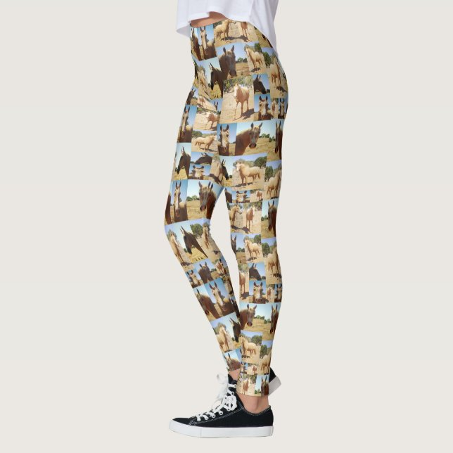 **"Goldene Gnade: Ein Palomino-FotoCollage"** Leggings (Links)