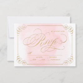 Goldene goldene Hochzeit mit eleganter Kalligrafie RSVP Karte