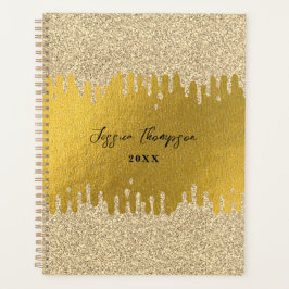 Goldene goldene Tropfen Unterschrift Planer