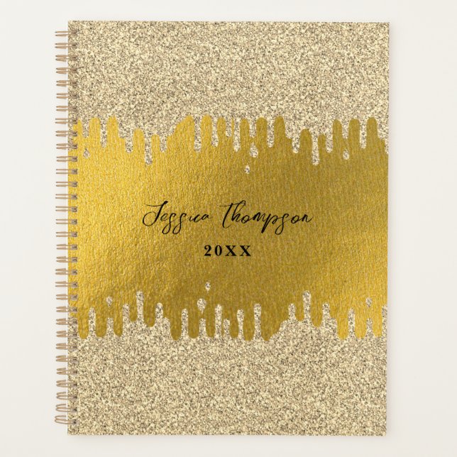 Goldene goldene Tropfen Unterschrift Planer (Vorderseite)