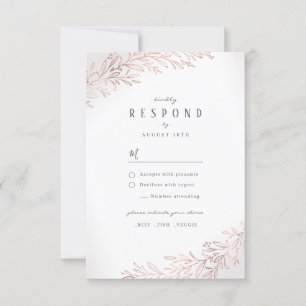 Goldene goldene UAWG für Hochzeiten in Gilded Rose RSVP Karte