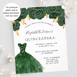 Goldene Goldkleidung aus Quinceanera, Blumenkostüm Flyer