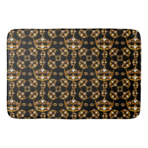 Goldene Goldkrone Tiara schwarze Badematte