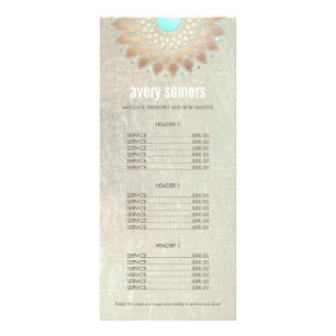 Goldene Goldpreisliste von Lotus Mandala Wood Werbekarte