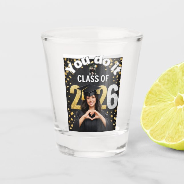 Goldene Graduierung  Schnapsglas (Vorderseite)