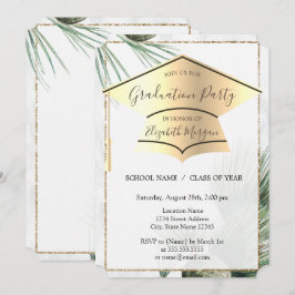 Goldene Graduierungsobergrenze, Palm-Blätter-Absch Einladung