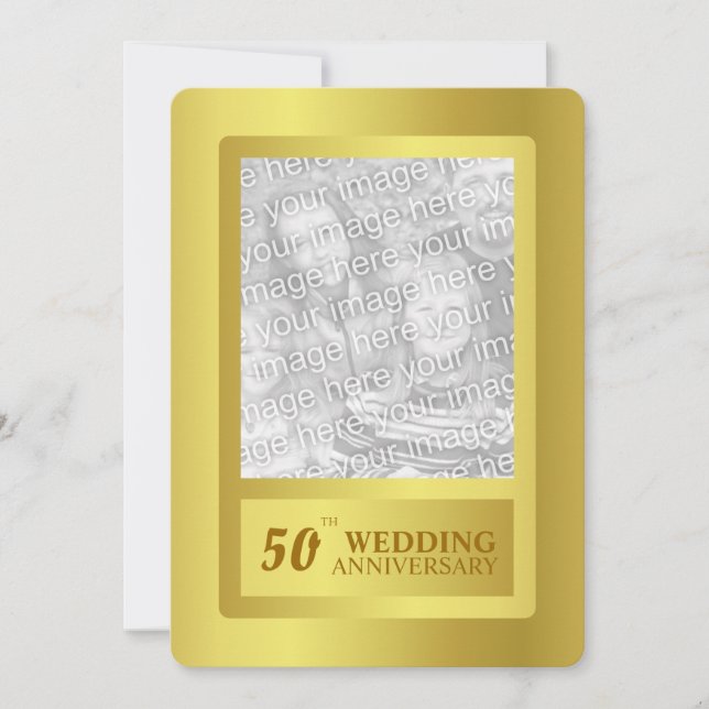 Goldene Grenze 50. Hochzeitstag Einladung (Vorderseite)