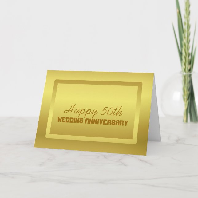 Goldene Grenze 50. Hochzeitstag Karte (Vorderseite)