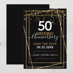 Goldene Grenze zum 50. Jubiläum Save the Date Einladung