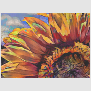 Goldene große Sonnenblume Elegante Kollektion Seidenpapier