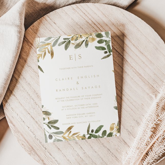 Goldene Grüne Herbst Nachname Erstverheiratung Einladung (Von Creator hochgeladen)