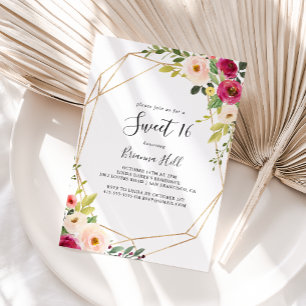 Goldene Grüne Sweet 16 Geburtstagsparty Einladung