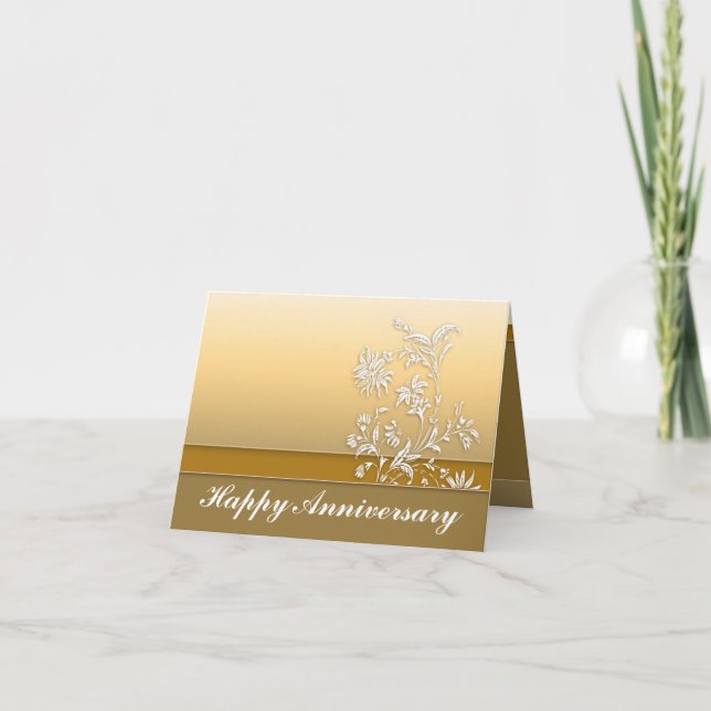 Goldene Grußkarte zum Jubiläum Karte (Vorderseite)