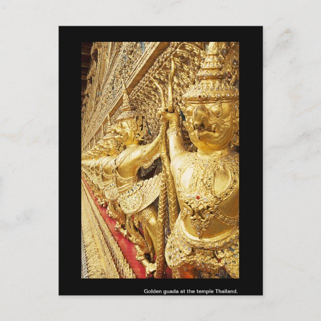 Goldene Guada im Tempel Thailand. Postkarte (Vorderseite)